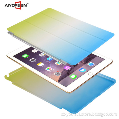 Hot selling fashion rainbow case Automatically wake up smart cover tablet for ipad air2